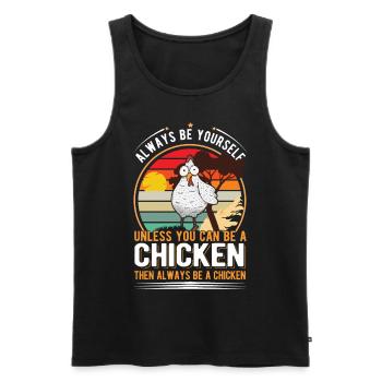 Poulailler de producteur de cadeaux de poulet - Débardeur bio Premium Homme - noir - Devant - Michal (187cm)