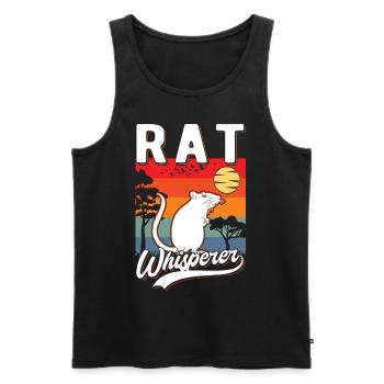 Rattenflüsterer Ratte Geschenk - Männer Premium Bio Tank Top - Schwarz - Vorne - AI Model Male 178 light (178cm)