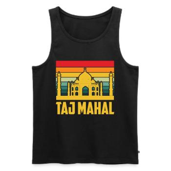Taj Mahal Retro Palace South Asia India - Men's Premium Organic Tank Top - black - Front - AI Model Male 178 light (178cm)
