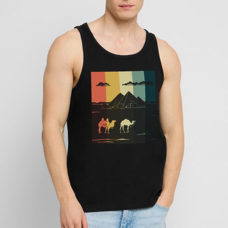 Camel Gizeh Pyramide Egypte Sphinx Anubis Débardeur bio Premium Homme