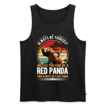 Roter Panda Geschenk Red Panda - Männer Premium Bio Tank Top - Schwarz - Vorne - AI Model Male 178 light (178cm)