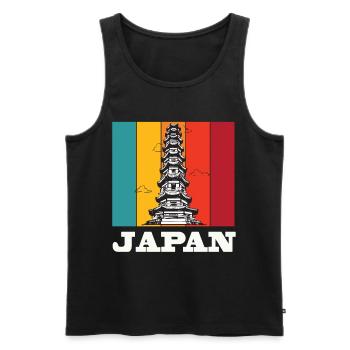 Japan Tokyo Tower Asia Temple - Men's Premium Organic Tank Top - black - Front - AI Model Male 178 light (178cm)