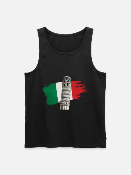 Italy Leaning Tower of Pisa - Men's Premium Organic Tank Top - black