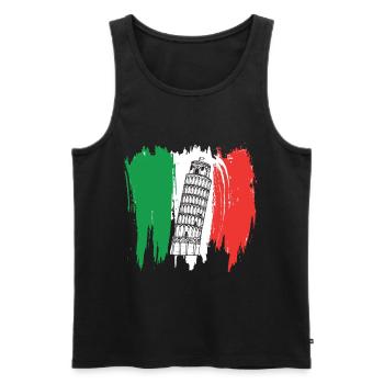 Pisa Leaning Tower Italy Tuscany Florence - Men's Premium Organic Tank Top - black - Front - AI Model Male 178 light (178cm)