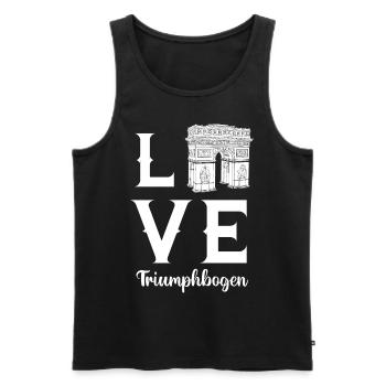 Arc de Triomphe Amour Paris Place Charles de Gaulle - Débardeur bio Premium Homme - noir - Devant - AI Model Male 178 light (178cm)