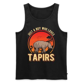 Juste un garçon qui aime tapirs - Débardeur bio Premium Homme - noir - Devant - Michal (187cm)
