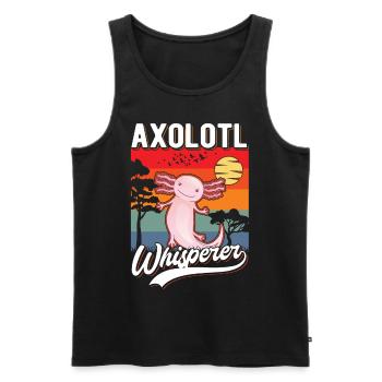 Axolotl Whisperer Axolotl Whisperer Tail Lurch - Men's Premium Organic Tank Top - black - Front - Michal (187cm)