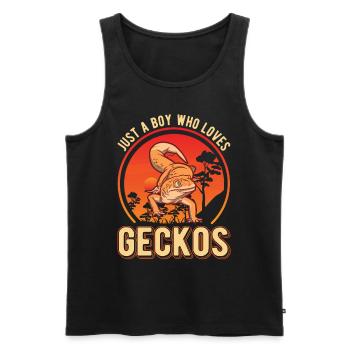 Gecko Junge Leopardengecko - Männer Premium Bio Tank Top - Schwarz - Vorne - AI Model Male 178 light (178cm)