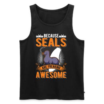 Because Seal are freaking awesome Robbe - Men's Premium Organic Tank Top - black - Front - Michal (187cm)