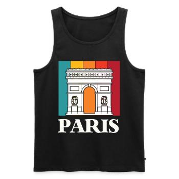 Paris Arc de Triomphe Place Charles France - Débardeur bio Premium Homme - noir - Devant - AI Model Male 178 light (178cm)