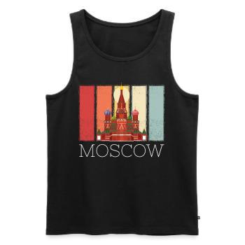 Moskau Basilius Kathedrale Russland Retro - Männer Premium Bio Tank Top - Schwarz - Vorne - AI Model Male 178 light (178cm)