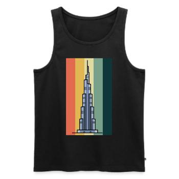 Burj Khalifa Dubai Retro VAE Emirate - Männer Premium Bio Tank Top - Schwarz - Vorne - AI Model Male 178 light (178cm)