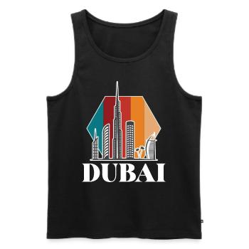 Dubai Skyline Burj Khalifa Emirate Retro VAE - Männer Premium Bio Tank Top - Schwarz - Vorne - AI Model Male 178 light (178cm)