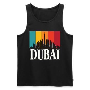 Skyline Dubai Burj Khalifa Emirate Retro VAE - Männer Premium Bio Tank Top - Schwarz - Vorne - AI Model Male 178 light (178cm)
