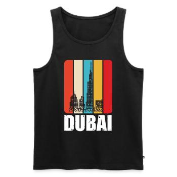 Dubai Emirate Burj Khalifa Retro VAE - Männer Premium Bio Tank Top - Schwarz - Vorne - AI Model Male 178 light (178cm)