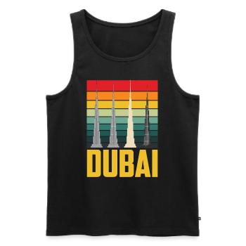 Dubai Skyscraper Burj Khalifa Retro UAE - Men's Premium Organic Tank Top - black - Front - AI Model Male 178 light (178cm)