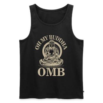Oh mon Bouddha Méditation Bouddhisme - Débardeur bio Premium Homme - noir - Devant - AI Model Male 178 light (178cm)