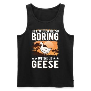 Geese Gift Goose Breeder Goose - Men's Premium Organic Tank Top - black - Front - Michal (187cm)