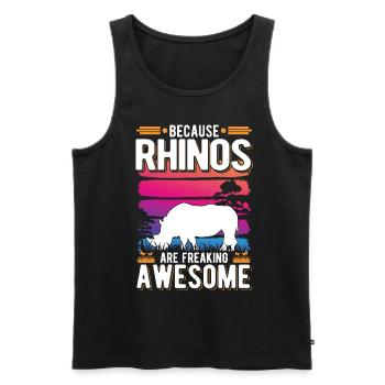 Because Rhinos are freaking awesome Nashorn - Männer Premium Bio Tank Top - Schwarz - Vorne - Michal (187cm)