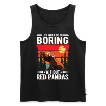 Panda Rouge Cadeau Panda Rouge - Débardeur bio Premium Homme - noir - Devant - AI Model Male 178 light (178cm)