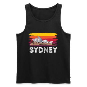 Concert de l’Opéra rétro de Sydney en Australie - Débardeur bio Premium Homme - noir - Devant - Michal (187cm)