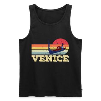 Venice Grand Canal Gondola Italy Romance - Men's Premium Organic Tank Top - black - Front - AI Model Male 178 light (178cm)