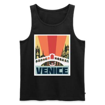 Venedig Brücke Italien Gotik Canal Grande Gondel - Männer Premium Bio Tank Top - Schwarz - Vorne - AI Model Male 178 light (178cm)