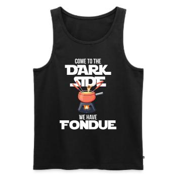 Fondue Dark Side Suisse Fromage Alpes - Débardeur bio Premium Homme - noir - Devant - Michal (187cm)