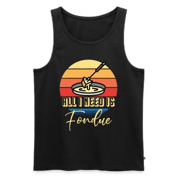 Ich brauch Fondue mit Käse aus der Schweiz - Männer Premium Bio Tank Top - Schwarz - Vorne - Michal (187cm)