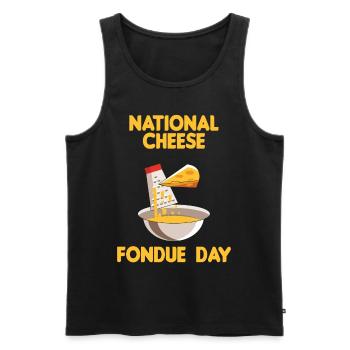 Journée nationale du fromage Suisse Fondue Alpes - Débardeur bio Premium Homme - noir - Devant - Michal (187cm)