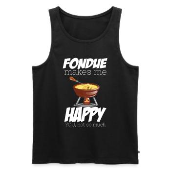 Fondue Bonheur Alpes occidentales Suisse Fromage - Débardeur bio Premium Homme - noir - Devant - Michal (187cm)