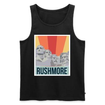 Rushmore Président Amérique Black Hills - Débardeur bio Premium Homme - noir - Devant - AI Model Male 178 light (178cm)