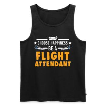 Flight Attendant Gift Flight Attendant - Men's Premium Organic Tank Top - black - Front - Michal (187cm)
