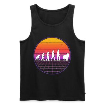 Leonberger Evolution Vaporwave - Men's Premium Organic Tank Top - black - Front - Michal (187cm)