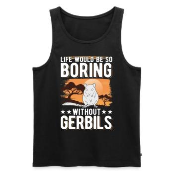 Gerbil Gift Racing Rat Germesau - Men's Premium Organic Tank Top - black - Front - AI Model Male 178 light (178cm)