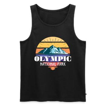 Olymp Nationalpark Gebirge Washington Wandern - Männer Premium Bio Tank Top - Schwarz - Vorne - Michal (187cm)