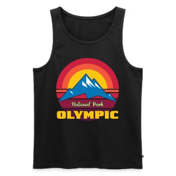 National Park Olymp Gebirge Washington - Männer Premium Bio Tank Top - Schwarz - Vorne - Michal (187cm)