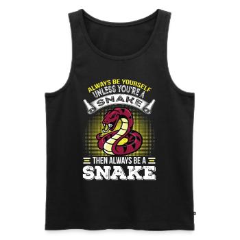 Kobra sei eine Schlange Zoo Reptilien - Männer Premium Bio Tank Top - Schwarz - Vorne - AI Model Male 178 light (178cm)