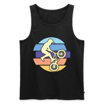 Bike Retro Bike Trip Tour Nature - Men's Premium Organic Tank Top - black - Front - AI Model Male 178 light (178cm)