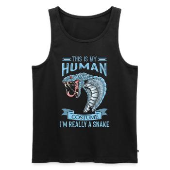 Schlangen Kostüm Kobra Schlange Boa - Männer Premium Bio Tank Top - Schwarz - Vorne - AI Model Male 178 light (178cm)