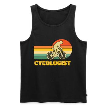 Cycologist Retro Fahrrad Radsport Bike - Männer Premium Bio Tank Top - Schwarz - Vorne - AI Model Male 178 light (178cm)