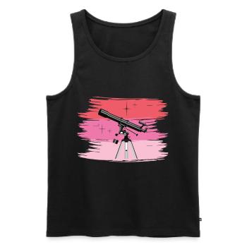 Telescope Retro Stars Planet Galaxy - Men's Premium Organic Tank Top - black - Front - AI Model Male 178 light (178cm)