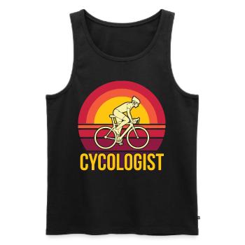 Cycologist Rennrad Bike Radsport Fahrrad - Männer Premium Bio Tank Top - Schwarz - Vorne - AI Model Male 178 light (178cm)