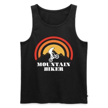 Mountainbike Radsport Bike BMX Rennrad - Männer Premium Bio Tank Top - Schwarz - Vorne - Michal (187cm)