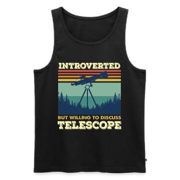 Introverted Telescope Astronomy Space - Men's Premium Organic Tank Top - black - Front - AI Model Male 178 light (178cm)