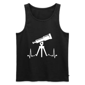 Telescope Heartbeat Astronomer Space - Men's Premium Organic Tank Top - black - Front - Michal (187cm)