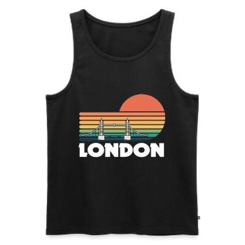 London Thames Tower Bridge England Westminster - Men's Premium Organic Tank Top - black - Front - AI Model Male 178 light (178cm)
