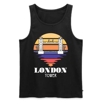 London Tower Bridge UK England Thames - Men's Premium Organic Tank Top - black - Front - AI Model Male 178 light (178cm)