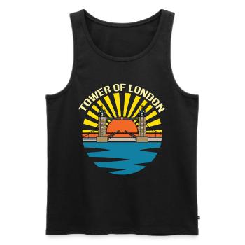 England Thames Tower Bridge Westminster - Men's Premium Organic Tank Top - black - Front - AI Model Male 178 light (178cm)