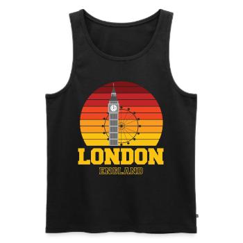 London England Big Ben London Eye - Männer Premium Bio Tank Top - Schwarz - Vorne - Michal (187cm)